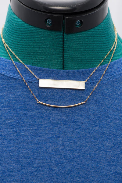 Raise The Bar Necklace Gold shown layered