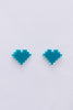 8 Bit Heart Earrings Turquoise