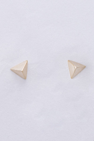 To a Point Pyramid Stud Earrings Gold