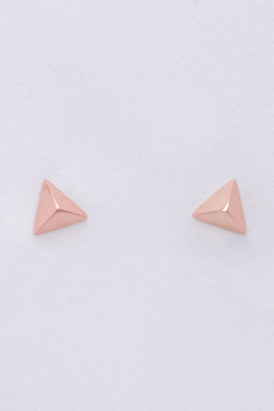 To a Point Pyramid Stud Earrings Rose Gold