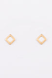 Framed Gold Square Earrings