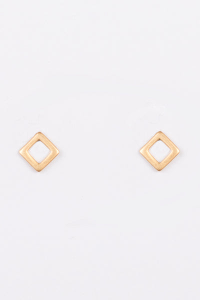 Framed Gold Square Earrings