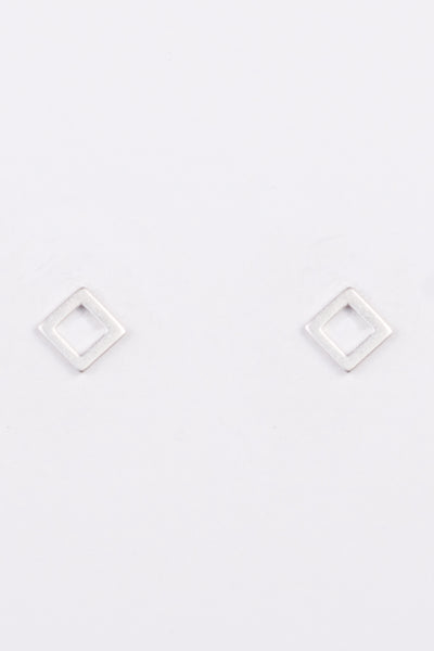 Framed Silver Square Earrings