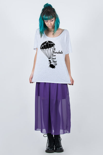 Valley of the Dolls Tights with Goddess Skirt I Purple & Parachute Tee