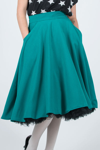 ollie+byrd Signature Skirt Teal Alt Front View