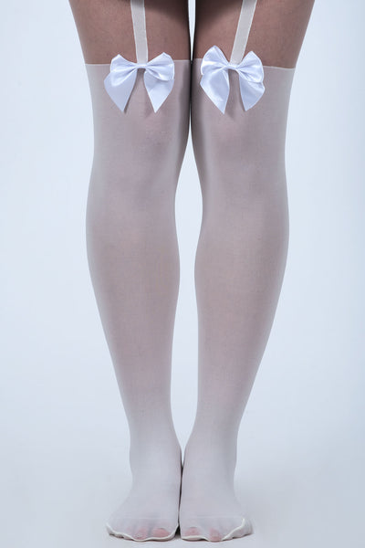 All About That Bow Tights White