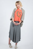 Crushin Tee Coral with Superfan Skirt and Teacozy Sweater