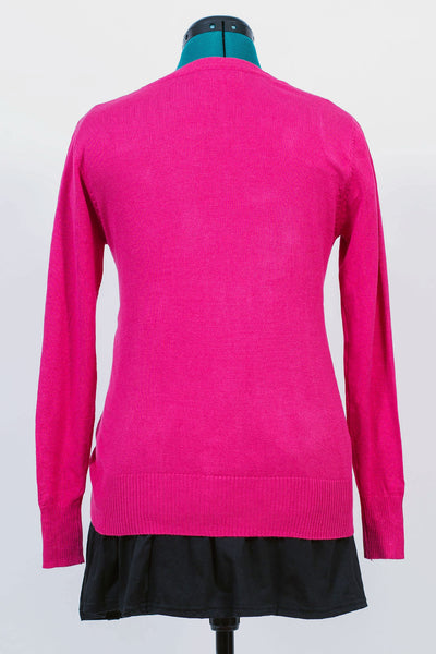 Meet Me at the Fountain Sweater Hot Pink Back View